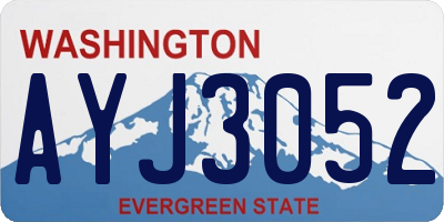 WA license plate AYJ3052