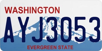 WA license plate AYJ3053