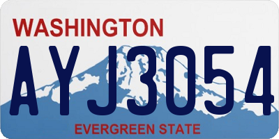 WA license plate AYJ3054