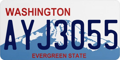 WA license plate AYJ3055