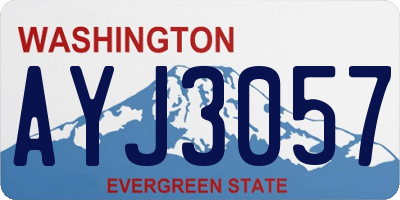 WA license plate AYJ3057