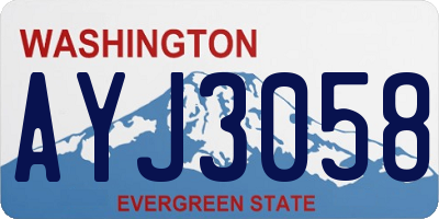 WA license plate AYJ3058