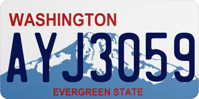 WA license plate AYJ3059