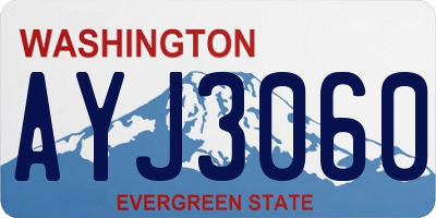 WA license plate AYJ3060
