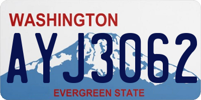WA license plate AYJ3062