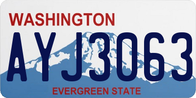 WA license plate AYJ3063