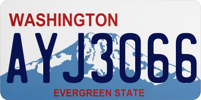 WA license plate AYJ3066