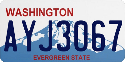 WA license plate AYJ3067