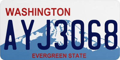 WA license plate AYJ3068
