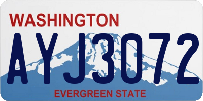 WA license plate AYJ3072