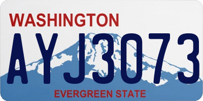 WA license plate AYJ3073