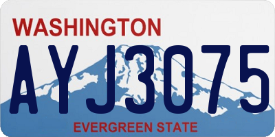 WA license plate AYJ3075