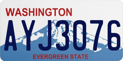 WA license plate AYJ3076