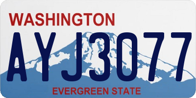 WA license plate AYJ3077