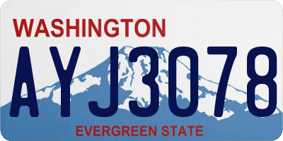 WA license plate AYJ3078