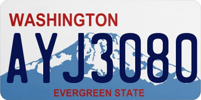 WA license plate AYJ3080