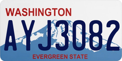 WA license plate AYJ3082