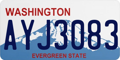 WA license plate AYJ3083