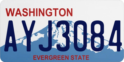 WA license plate AYJ3084