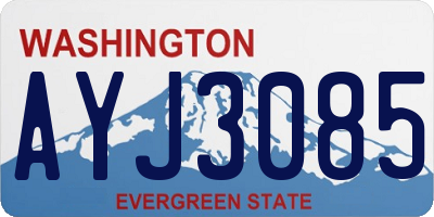 WA license plate AYJ3085