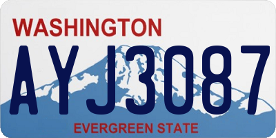WA license plate AYJ3087