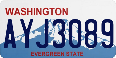 WA license plate AYJ3089