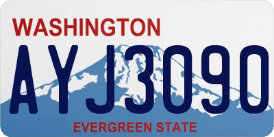 WA license plate AYJ3090