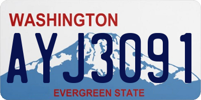 WA license plate AYJ3091