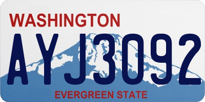 WA license plate AYJ3092