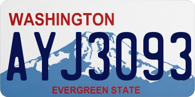 WA license plate AYJ3093
