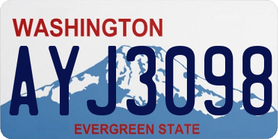 WA license plate AYJ3098