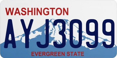 WA license plate AYJ3099