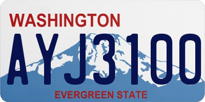 WA license plate AYJ3100