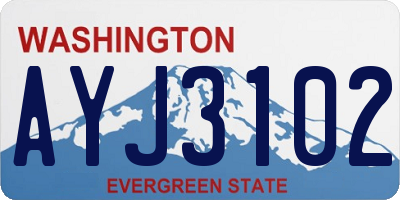 WA license plate AYJ3102