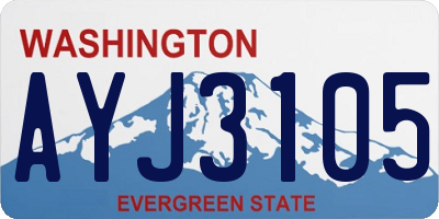 WA license plate AYJ3105