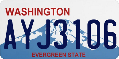 WA license plate AYJ3106