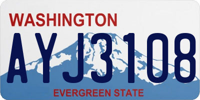 WA license plate AYJ3108