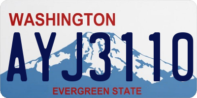 WA license plate AYJ3110
