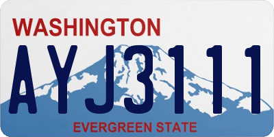 WA license plate AYJ3111