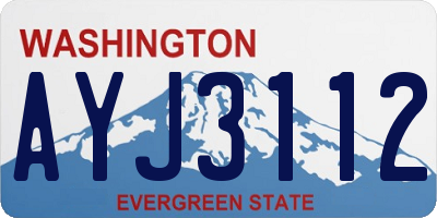 WA license plate AYJ3112