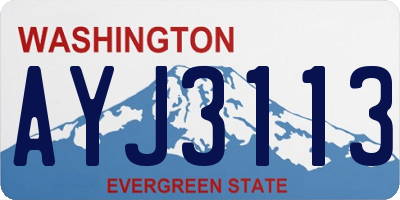 WA license plate AYJ3113