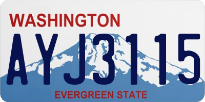 WA license plate AYJ3115