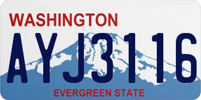 WA license plate AYJ3116