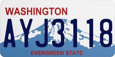 WA license plate AYJ3118