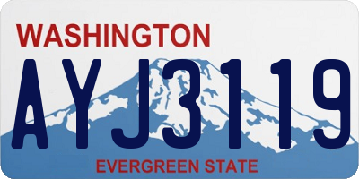 WA license plate AYJ3119