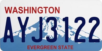 WA license plate AYJ3122