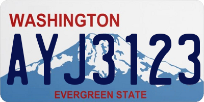 WA license plate AYJ3123