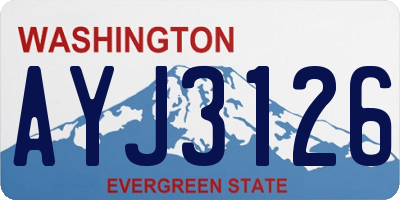 WA license plate AYJ3126