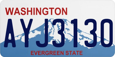 WA license plate AYJ3130