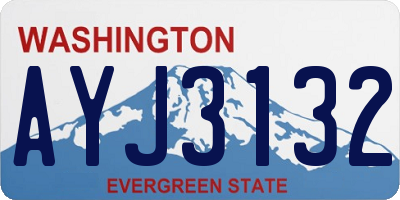 WA license plate AYJ3132